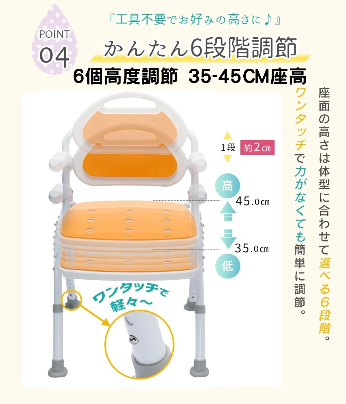 [現貨] 日本樂樂健折疊式靠背沐浴椅 (帶扶手)