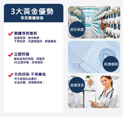[預購] 喜樂絲日本導電纖維護師褲 ✦白/粉✦8DU901