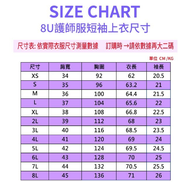 [預購] 喜樂絲抗菌抗靜電女護師服  花瓣領短袖 ✦白/粉✦ 8U309