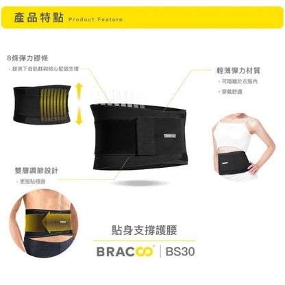 [現貨] Bracoo奔酷 - 美國貼身支撐護腰 BS30