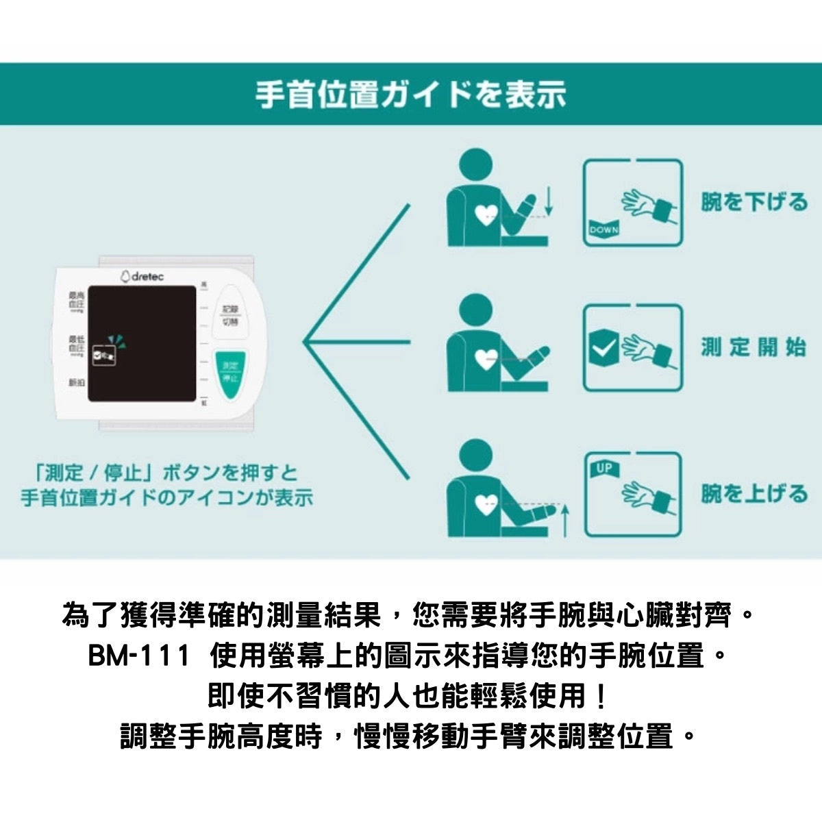 [現貨] Dretec BM111 手腕式血壓計