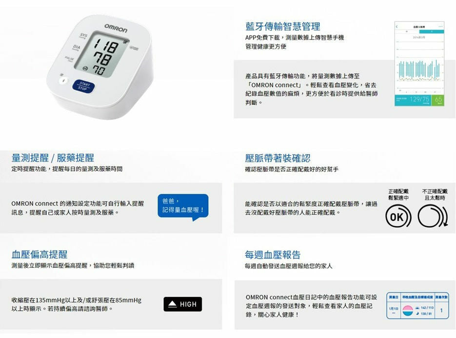 [現貨] OMRON HEM-7141T1 藍牙手臂式血壓計 (5年保養)